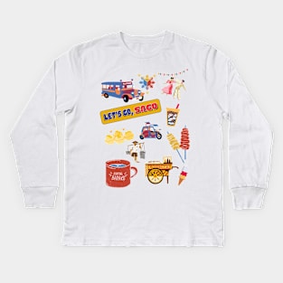 Let's Go, Sago! Pinoy Things / Everything Pinoy Collage ver 1.0 Kids Long Sleeve T-Shirt